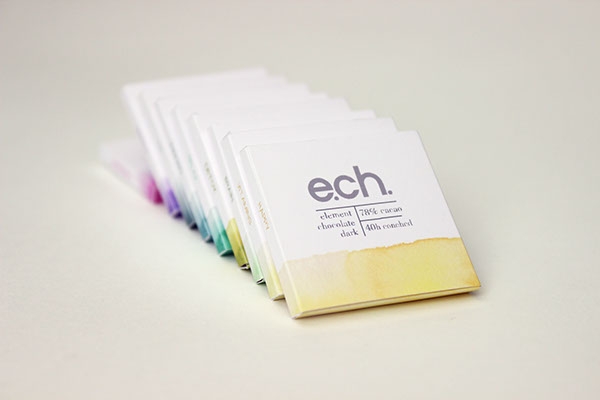 彩色之光， 生態手工巧克力食品包裝設計工程。