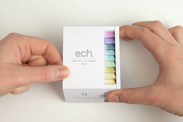 彩色之光， 生態手工巧克力食品包裝設計工程。