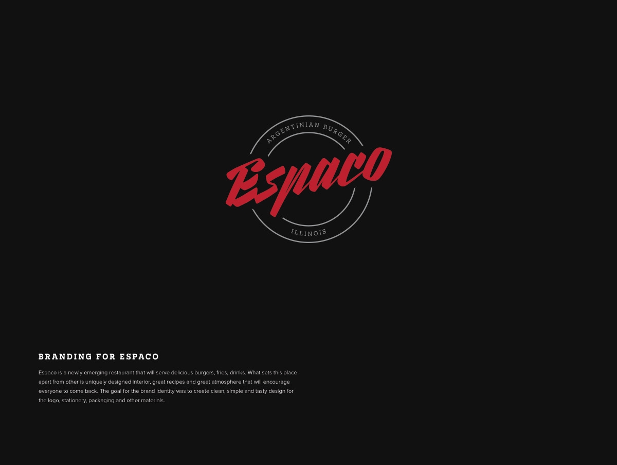 Espaco漢堡、薯條和飲料西餐店品牌包裝設計