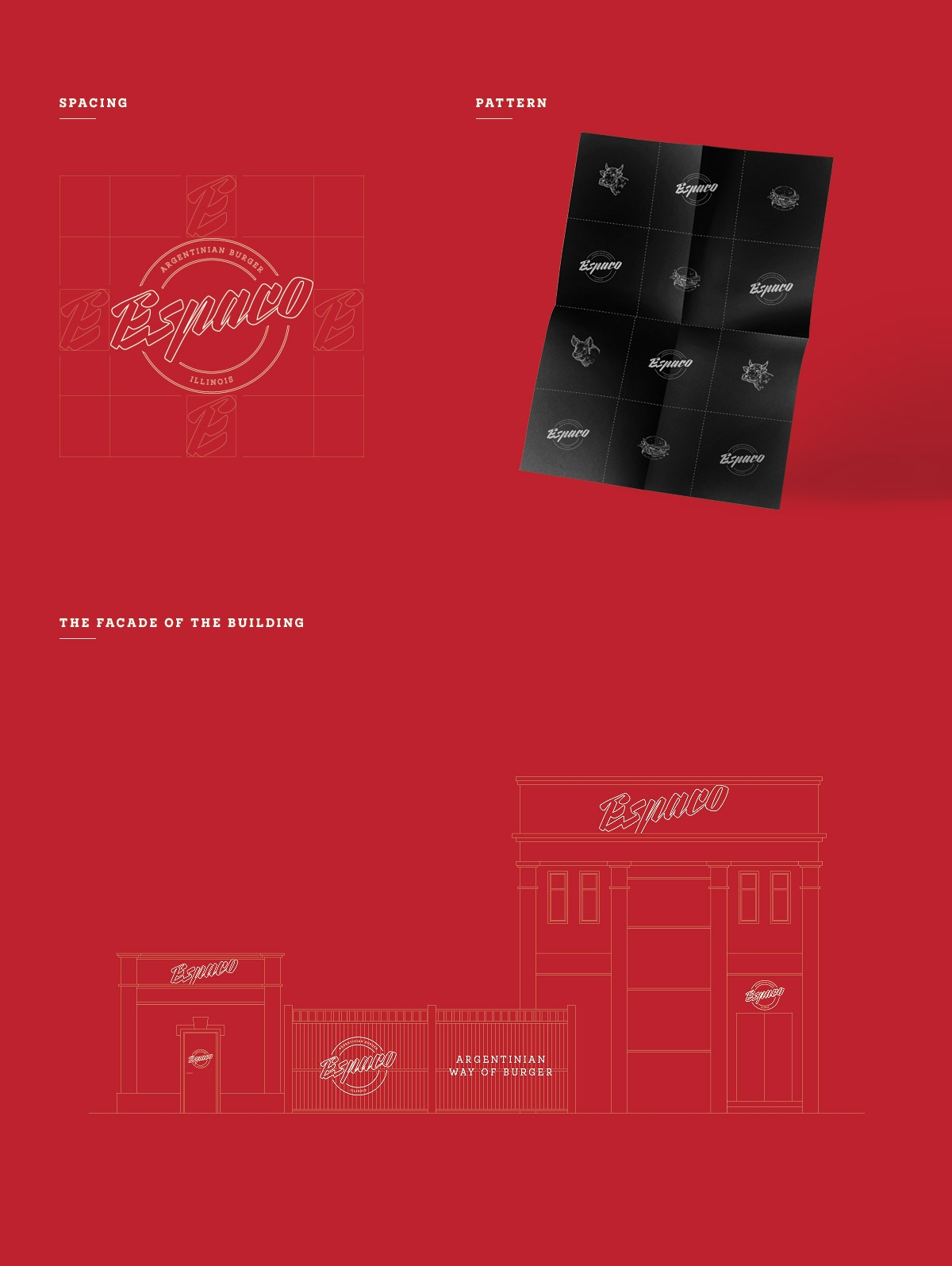 Espaco漢堡、薯條和飲料西餐店品牌包裝設計