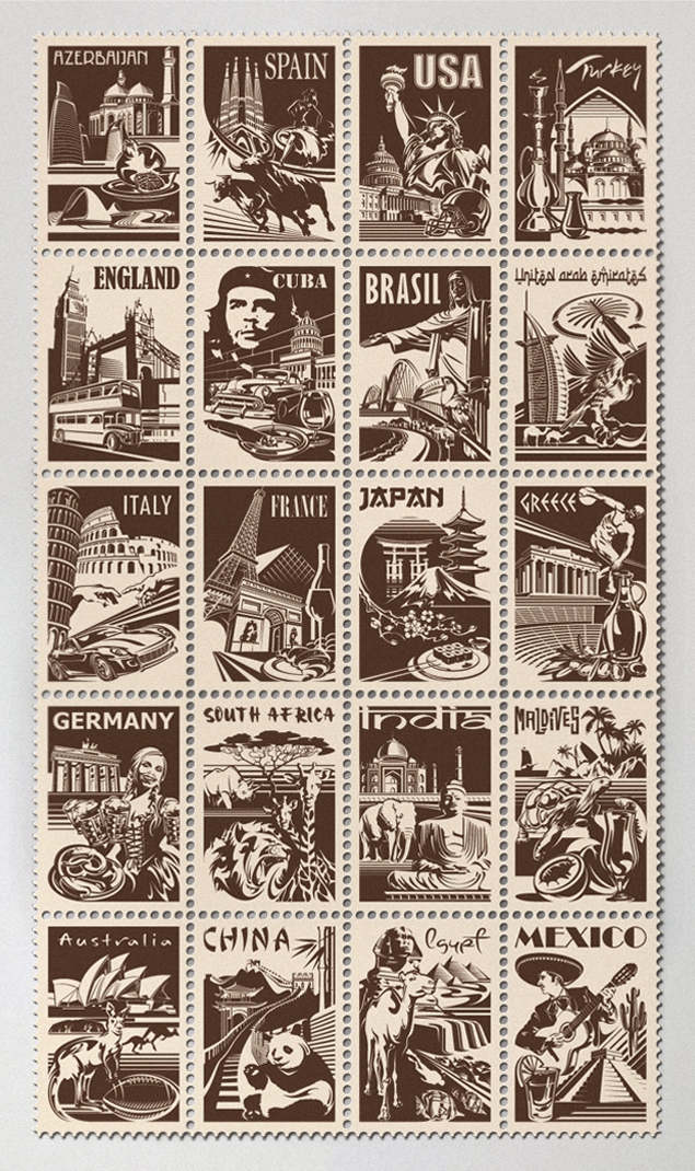 銀行圣誕禮物-郵票與皮革產品包裝盒設計