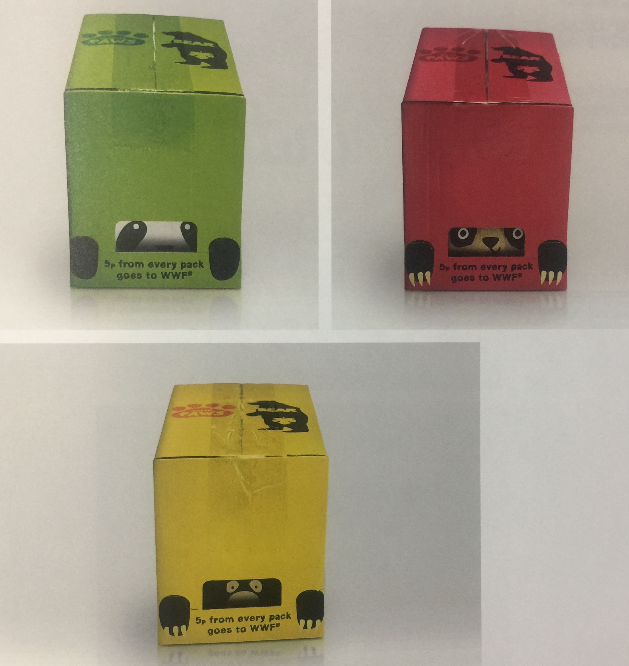 限量版的眼鏡熊、北極熊、懶熊和熊貓水果干包裝設計